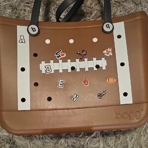 BOGG BAG Brown Football-Themed Tote